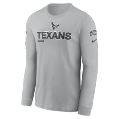 Houston Texans 2024 Salute To Service Long Sleeve T-Shirt Gray - Nike