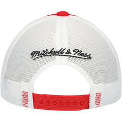 San Francisco 49ers Youth Stripe Trucker Adjustable Hat Scarlet - Mitchell & Ness