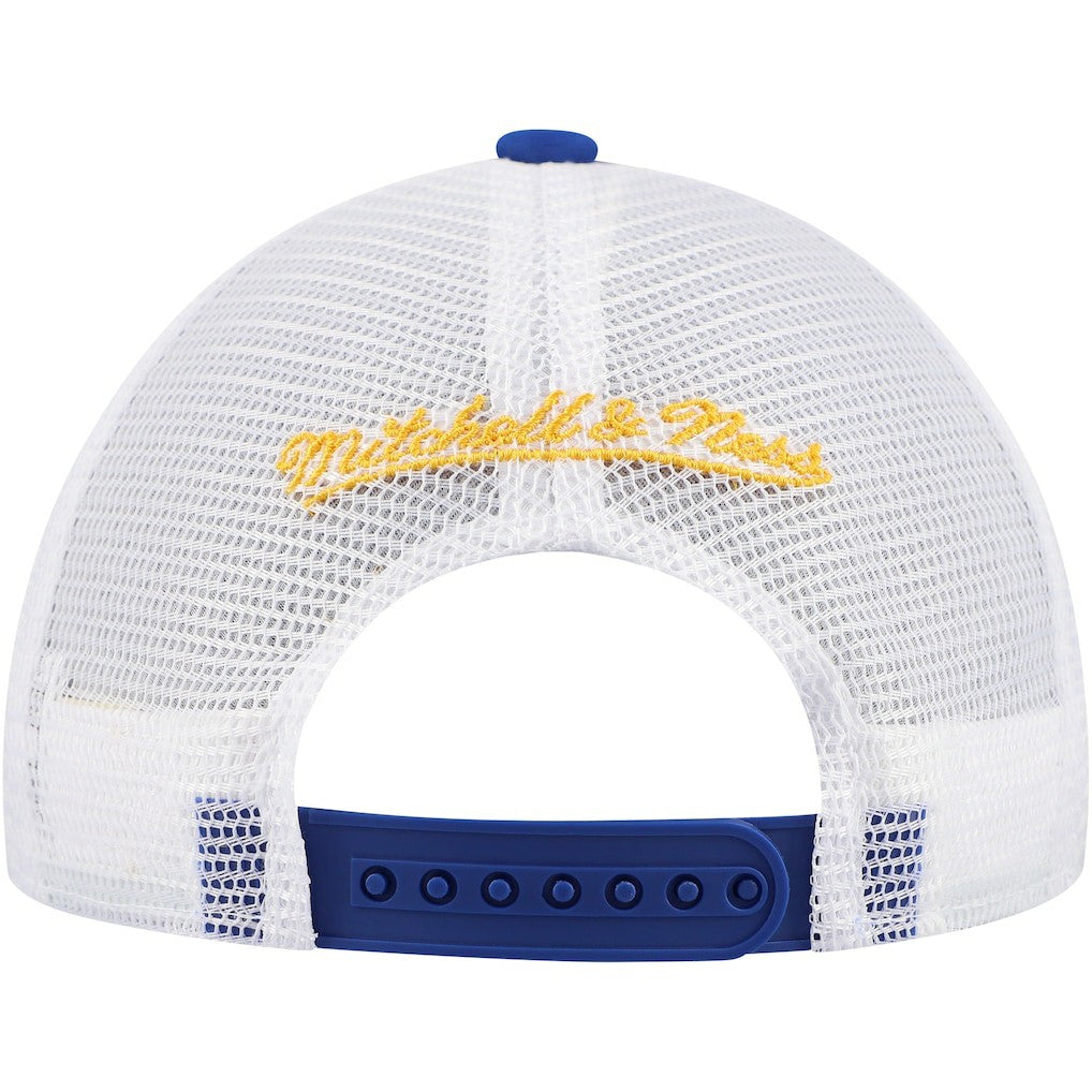 Los Angeles Rams Youth Stripe Trucker Adjustable Hat Royal - Mitchell & Ness