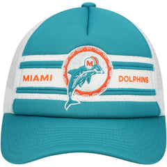 Miami Dolphins Youth Stripe Trucker Adjustable Hat Aqua - Mitchell & Ness
