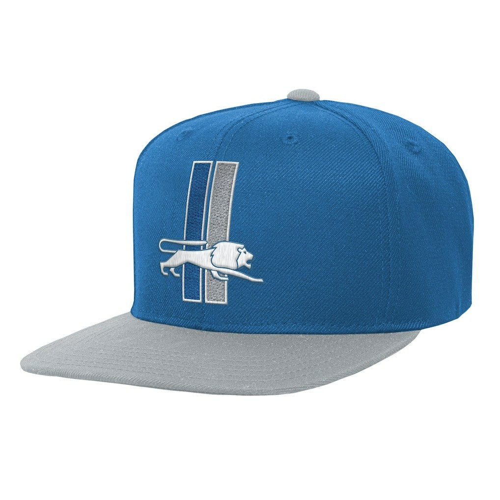Detroit Lions Youth Team Two-Tone Snapback Hat Blue - Mitchell & Ness