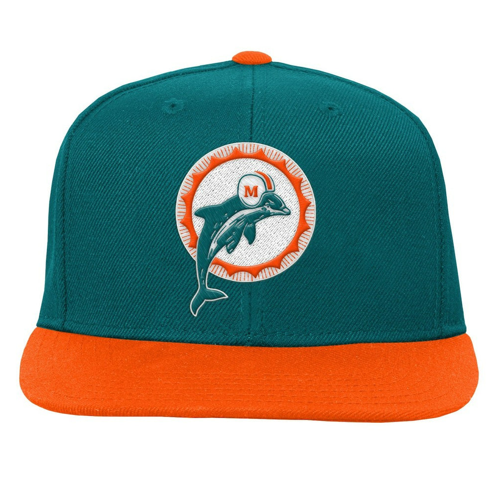 Miami Dolphins Youth Team Two-Tone Snapback Hat Aqua - Mitchell & Ness