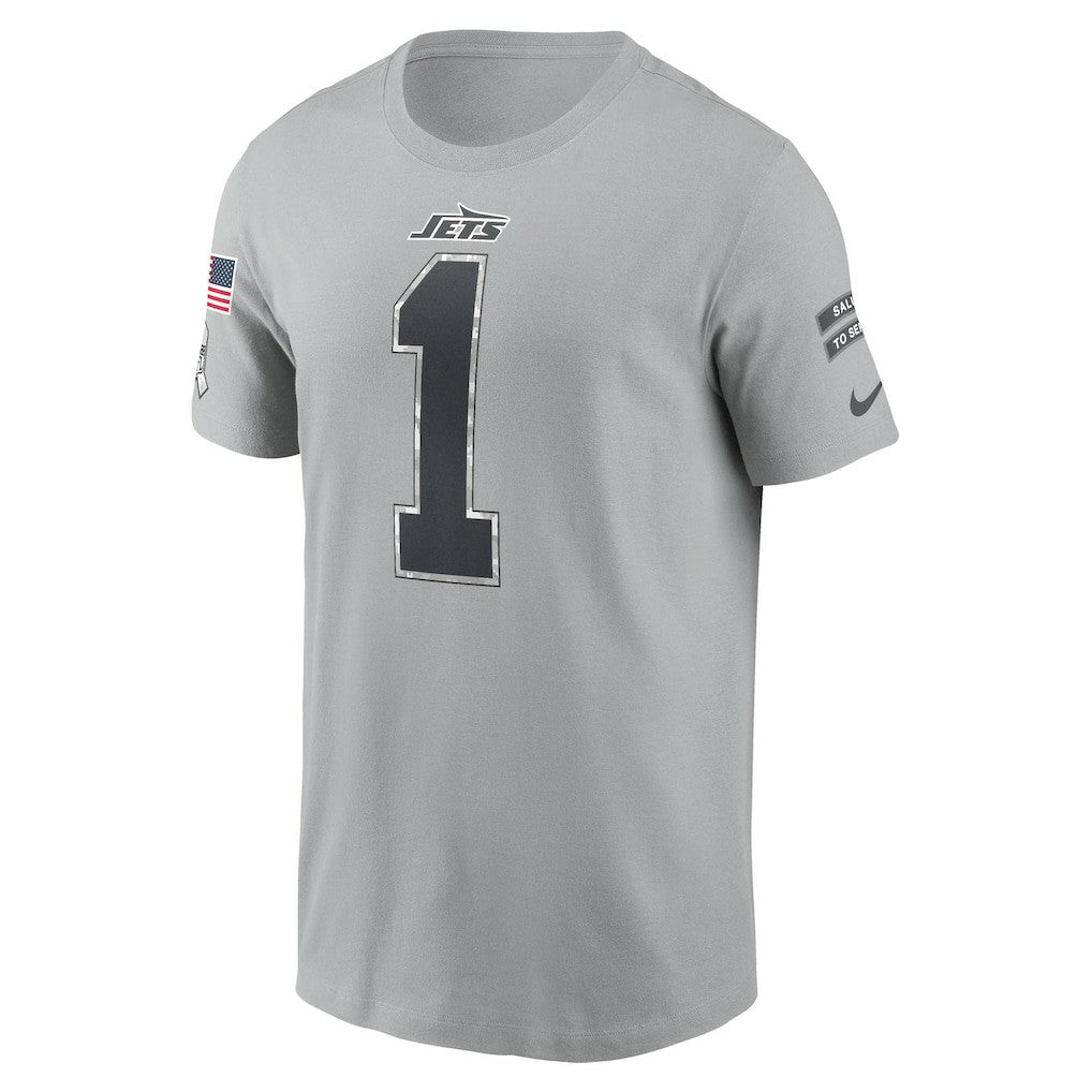 Ahmad Sauce Gardner New York Jets 2024 Salute To Service Name & Number T-Shirt Gray - Nike