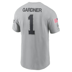 Ahmad Sauce Gardner New York Jets 2024 Salute To Service Name & Number T-Shirt Gray - Nike