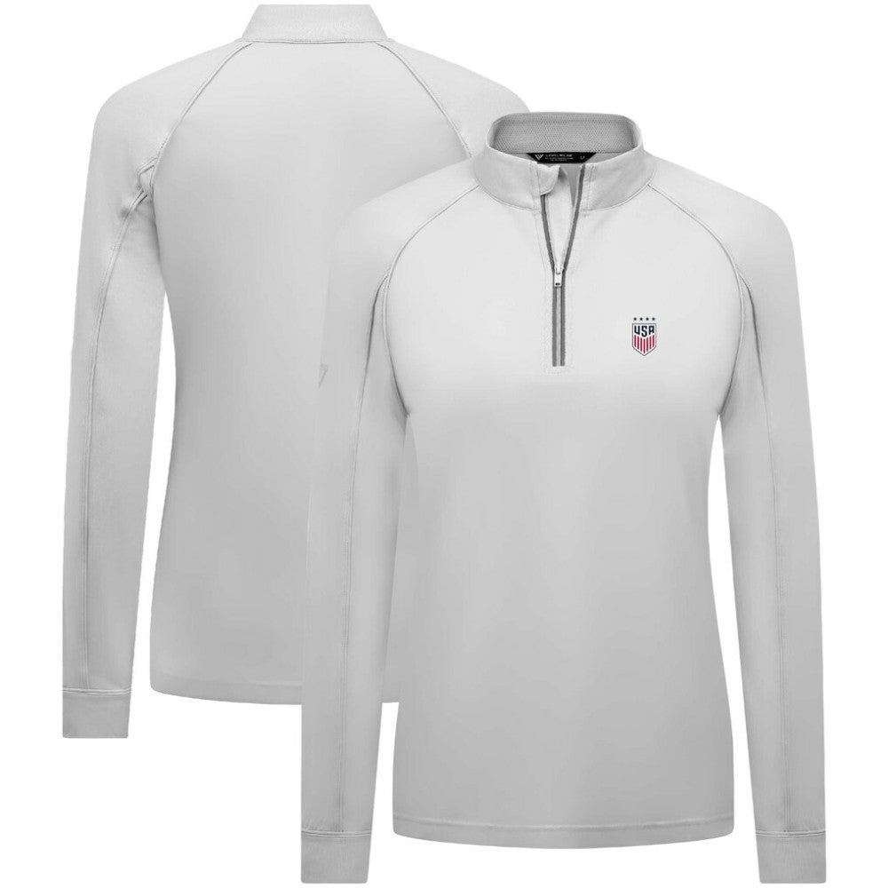 USWNT Levelwear Women's Kinetic Insignia Quarter-Zip Pullover - White