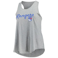 New York Rangers Fanatics Women's Plus Size Racerback Tank Top Heather Gray