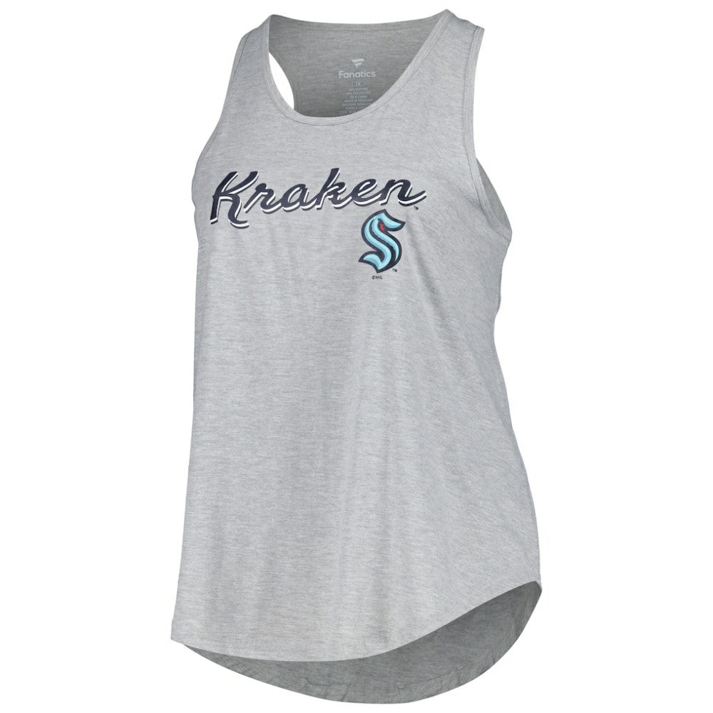 Seattle Kraken Fanatics Women's Plus Size Racerback Tank Top Heather Gray