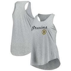 Boston Bruins Fanatics Women's Plus Size Racerback Tank Top Heather Gray