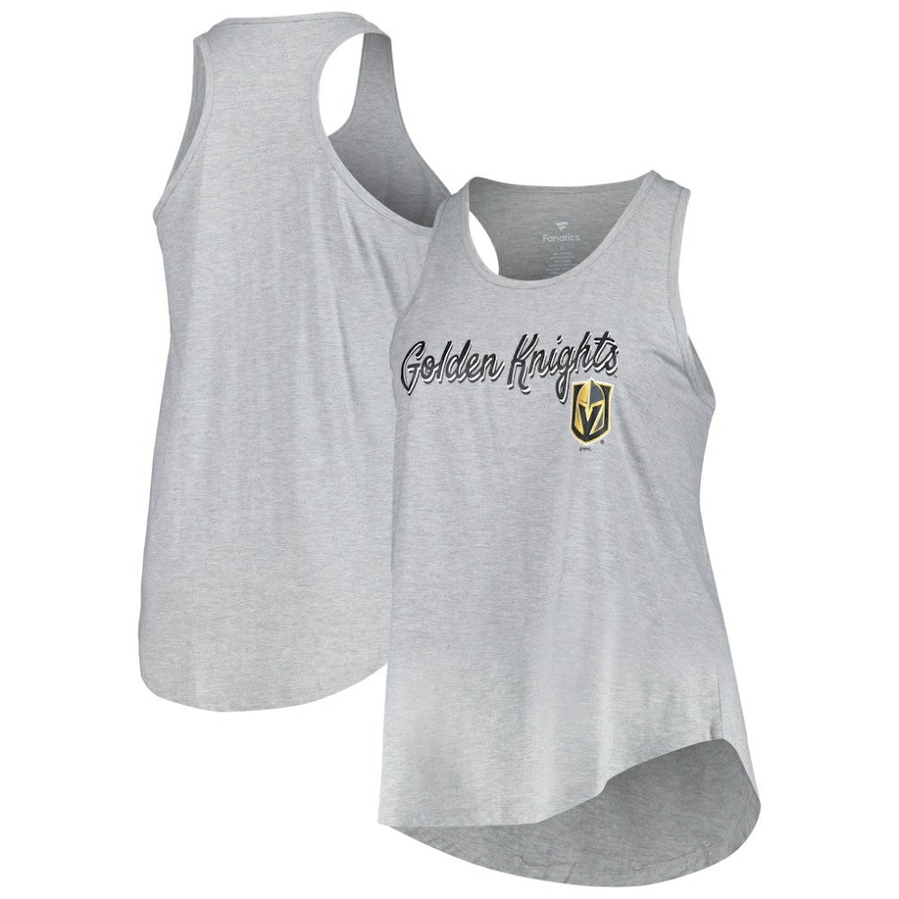 Vegas Golden Knights Fanatics Women's Plus Size Racerback Tank Top Heather Gray