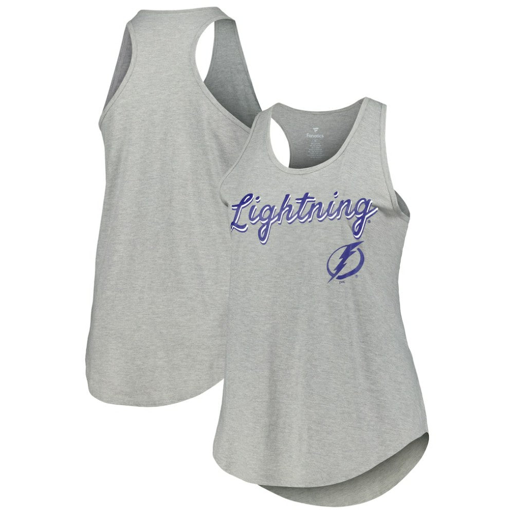 Tampa Bay Lightning - Fanatics Women's Plus Size Racerback Tank Top Heather Gray