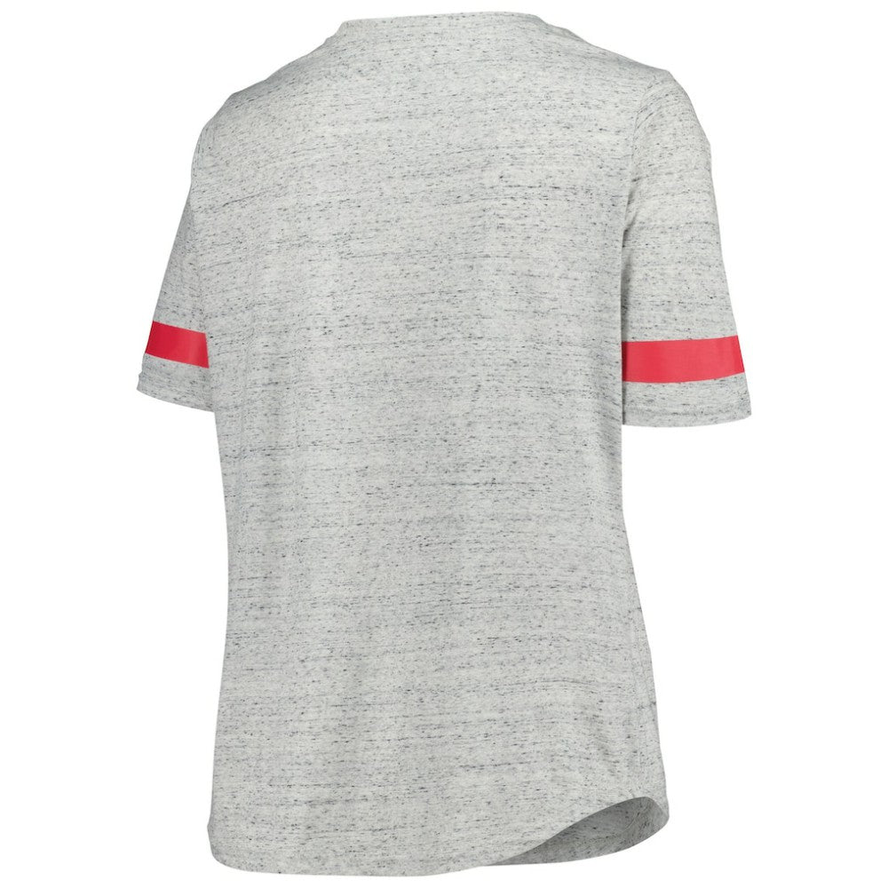 New Jersey Devils - Fanatics Women's Plus Size Lace-Up T-Shirt Heather Gray