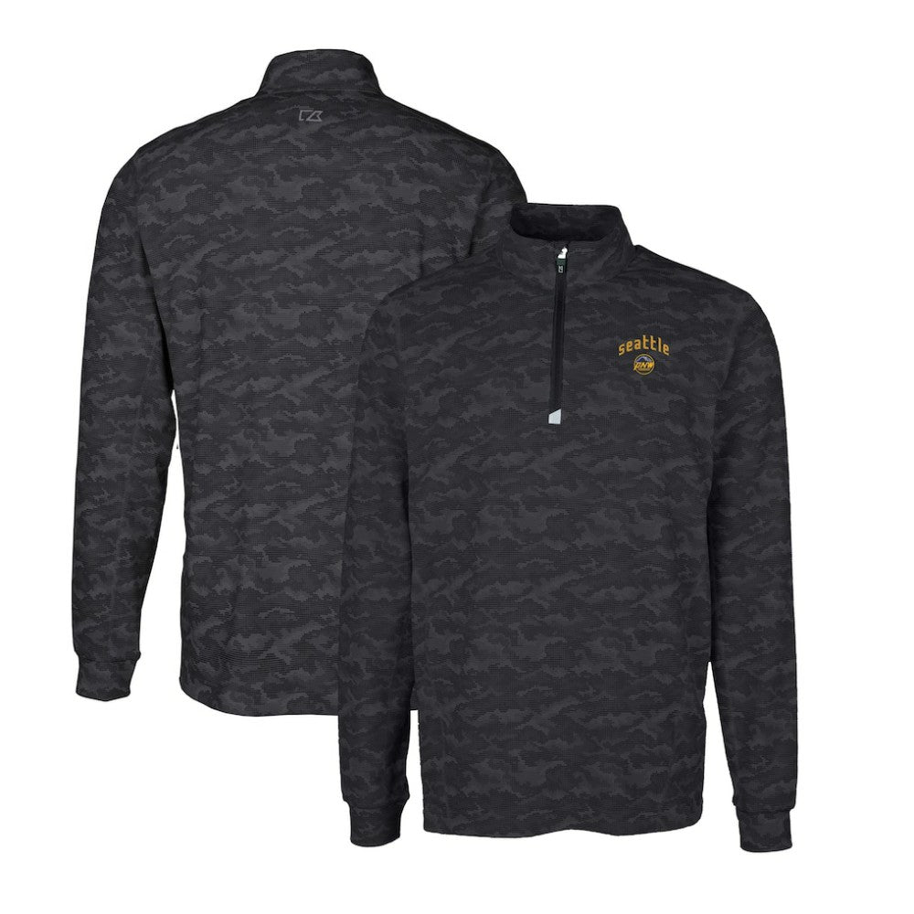 Seattle Mariners Cutter & Buck City Connect Big & Tall Traverse Camo Print Stretch Quarter-Zip Pullover Top for sale