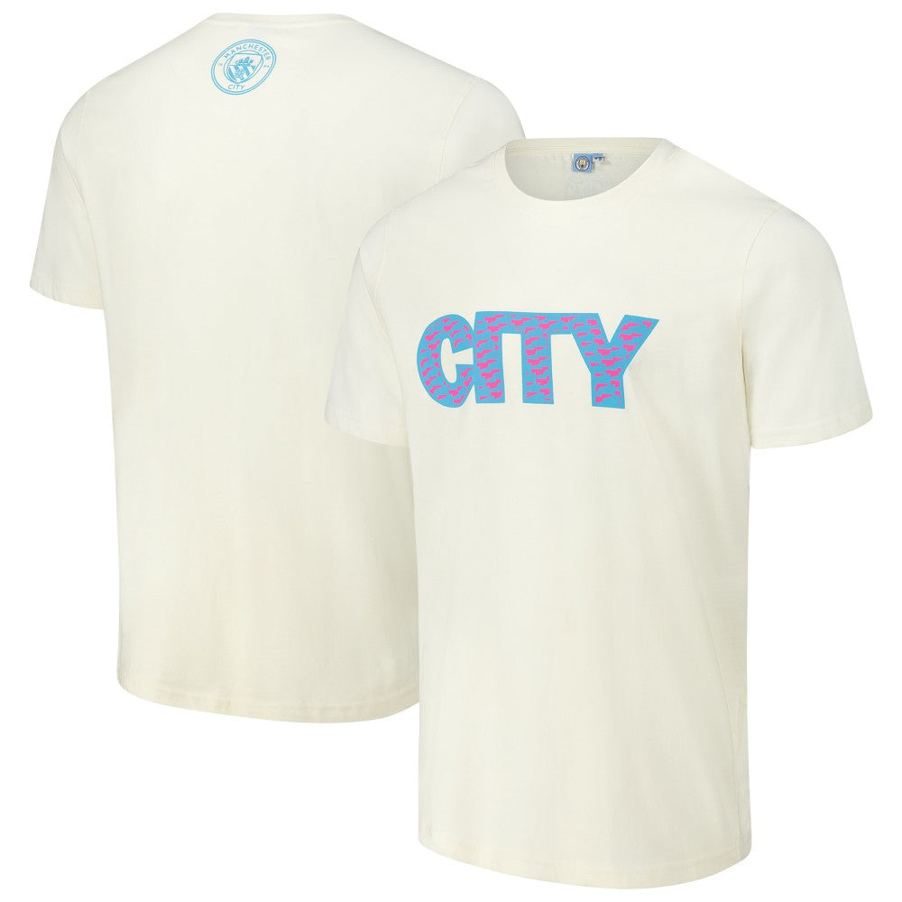 Manchester City Logo T-Shirts - Cream