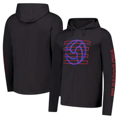Barcelona Wordmark Long Sleeve Hoodie T-Shirts- Charcoal