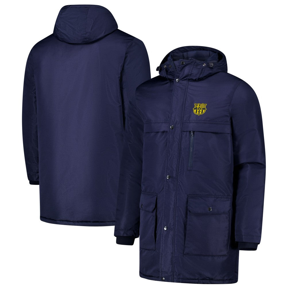 Barcelona Winter Field Park Full-Zip Hoodie Jacket - Navy