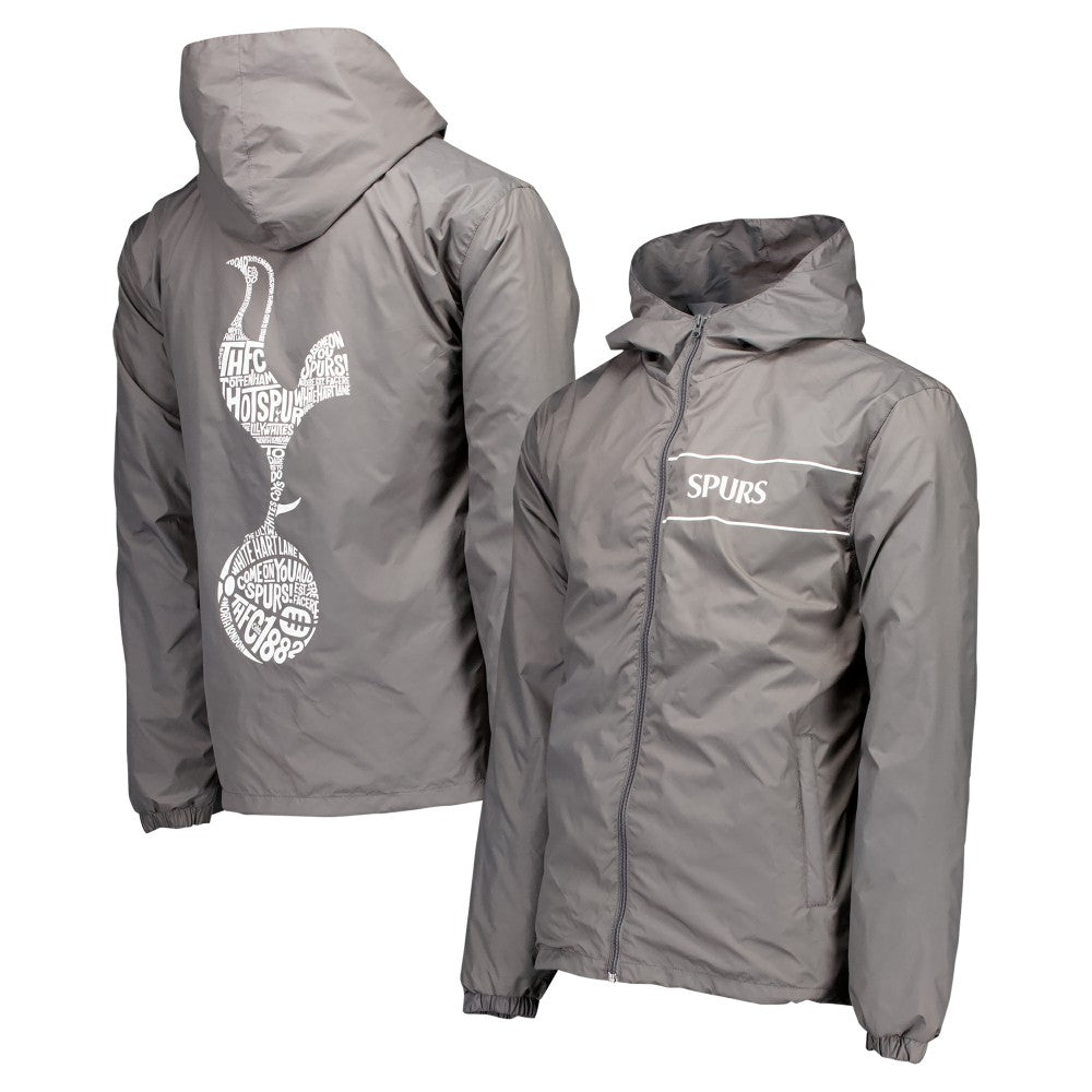 Tottenham Hotspur Home Match Hoodie Full-Zip Windbreaker Jacket - Gray