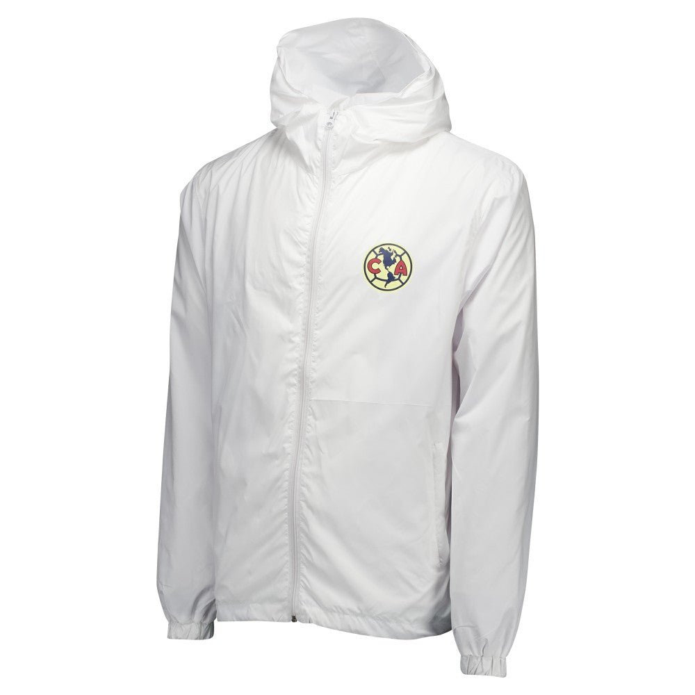 Club America Home Match Hoodie Full-Zip Windbreaker Jacket - White
