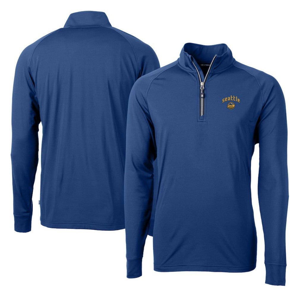 Seattle Mariners Cutter & Buck City Connect Adapt Eco Knit Stretch Recycled Quarter-Zip Pullover Top for sale