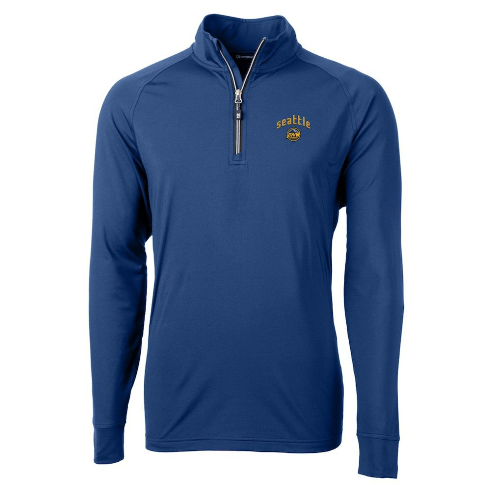 Seattle Mariners Cutter & Buck City Connect Adapt Eco Knit Stretch Recycled Quarter-Zip Pullover Top for sale