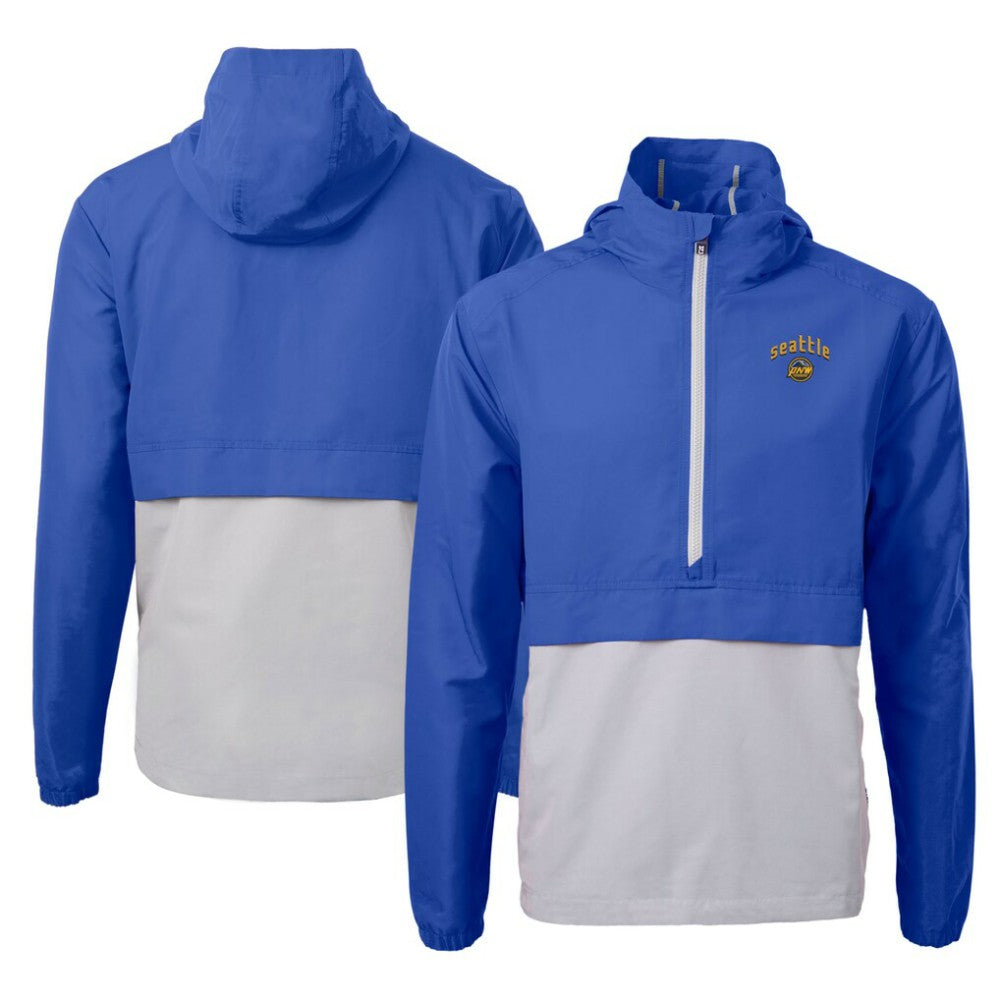 Seattle Mariners Cutter & Buck City Connect Charter Eco Recycled Half-Zip Anorak Jacket discount