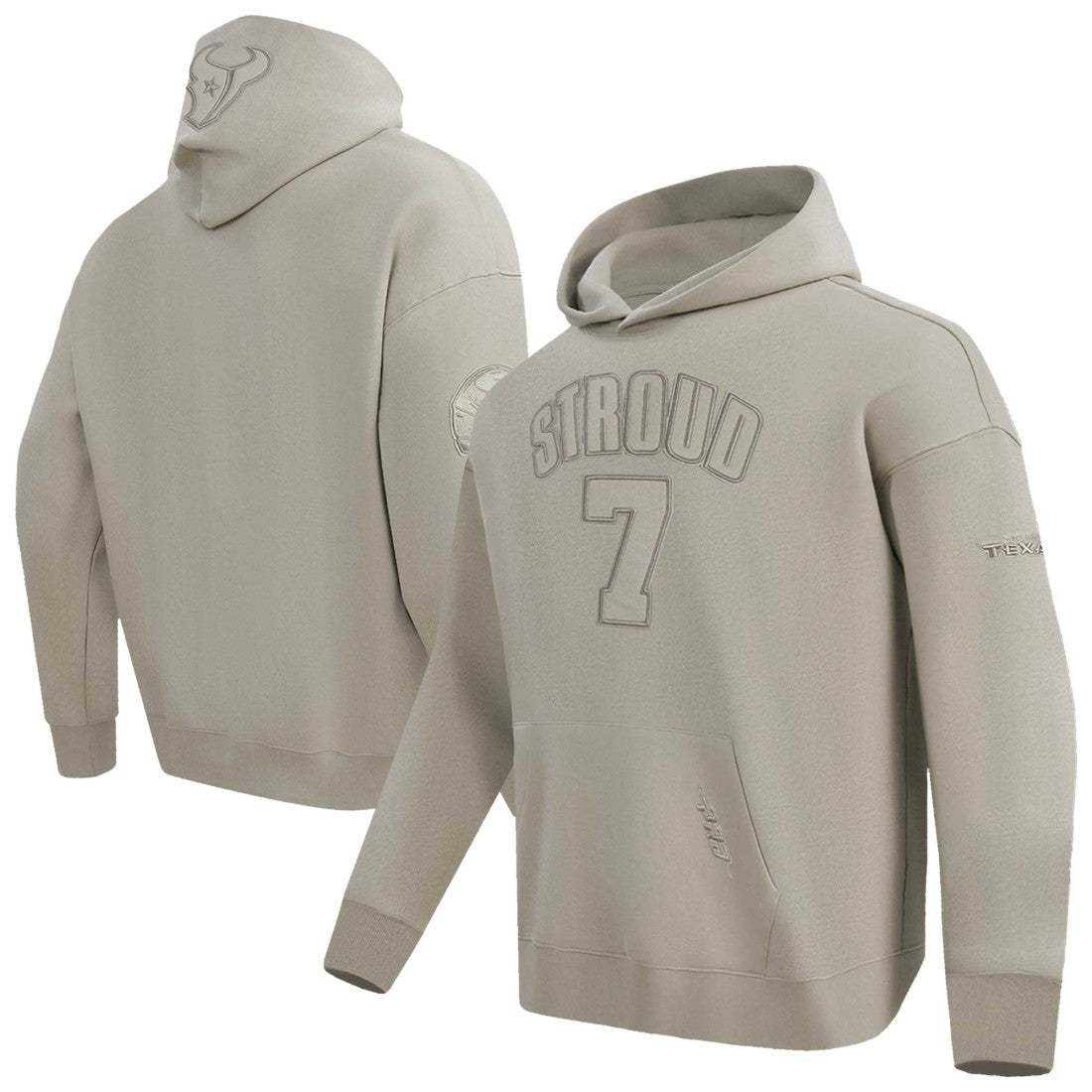 C.J. Stroud Houston Texans Pro Standard Player Name & Number Pullover Hoodie Tan - NFL