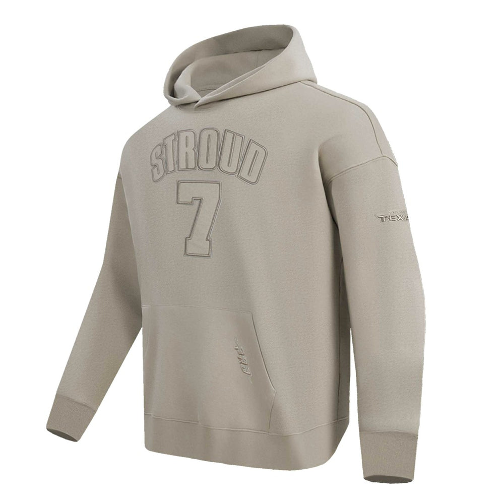 C.J. Stroud Houston Texans Pro Standard Player Name & Number Pullover Hoodie Tan - NFL