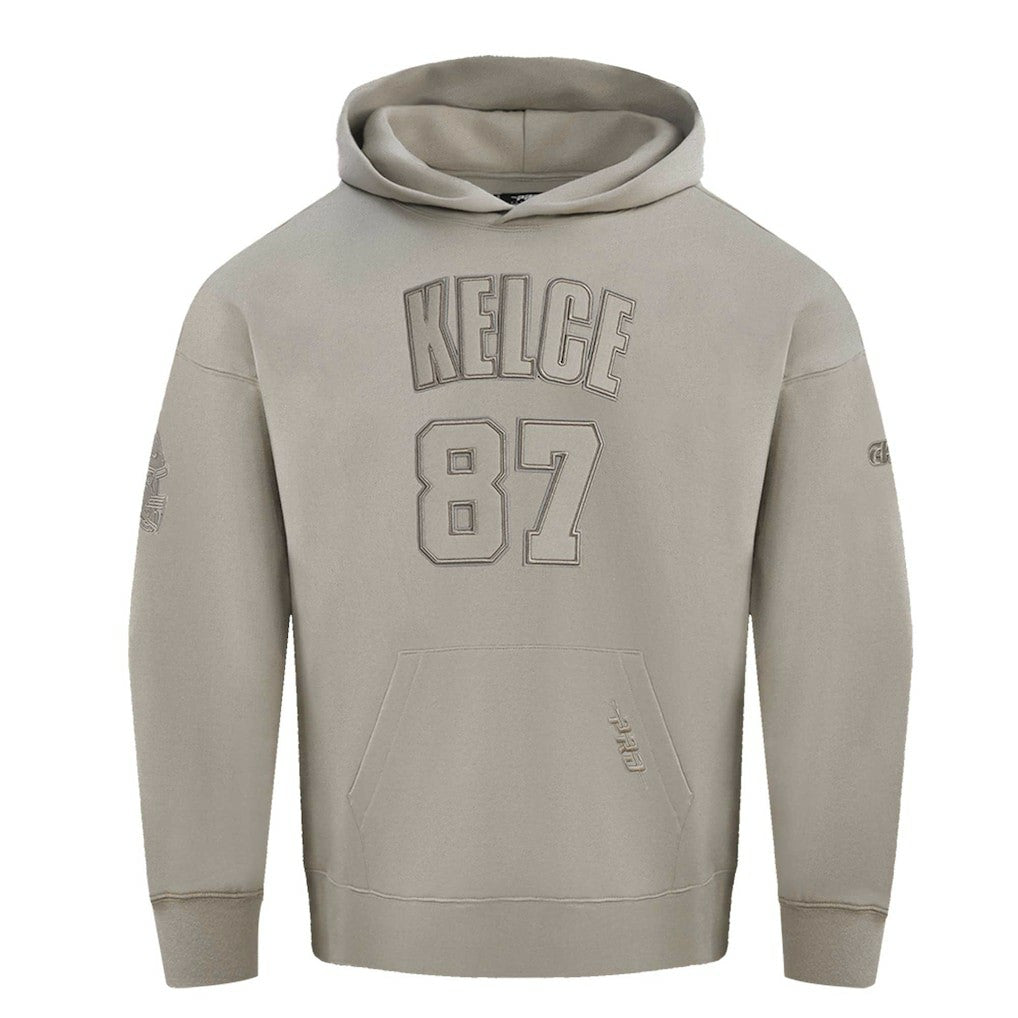 Travis Kelce Kansas City Chiefs Pro Standard Player Name & Number Pullover Hoodie Tan - NFL