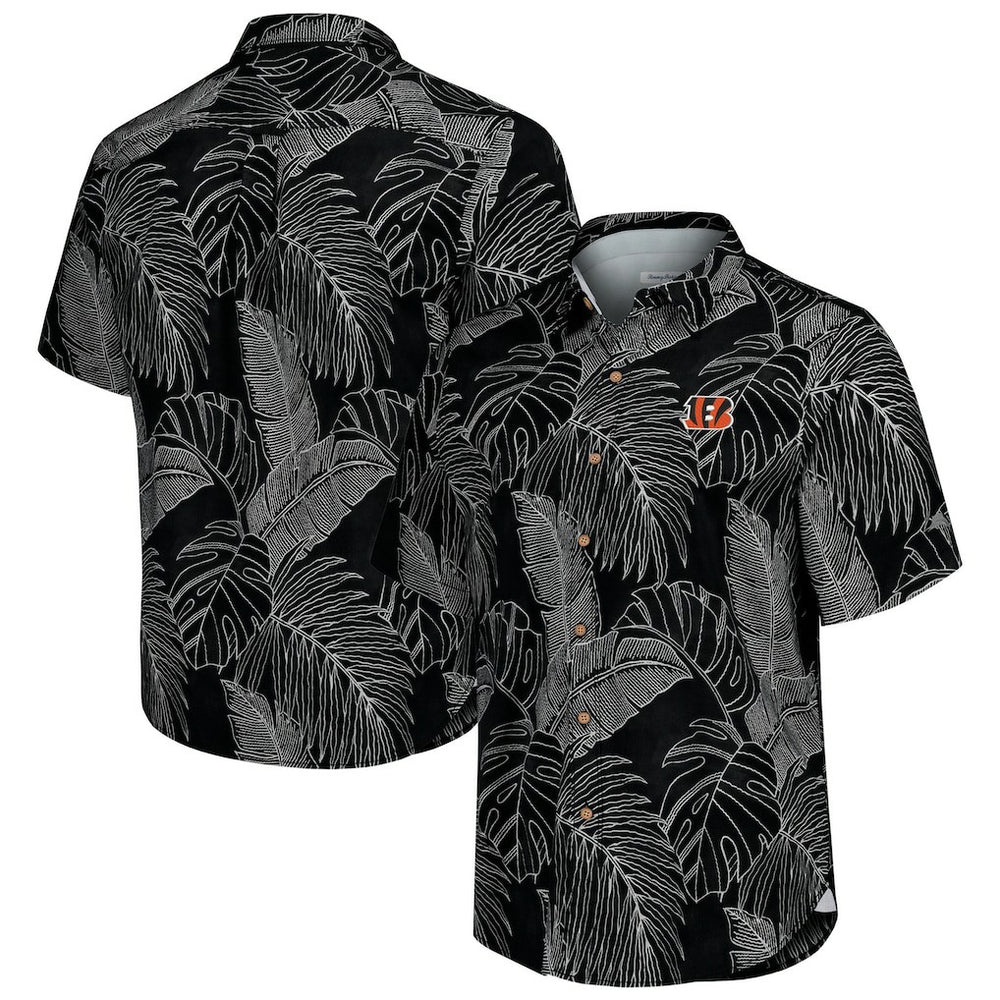 Cincinnati Bengals Sport Vine Line Button-Down Shirt Black - Tommy Bahama