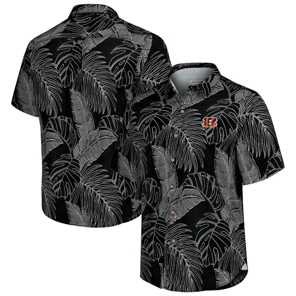 Cincinnati Bengals Sport Vine Line Button-Down Shirt Black - Tommy Bahama