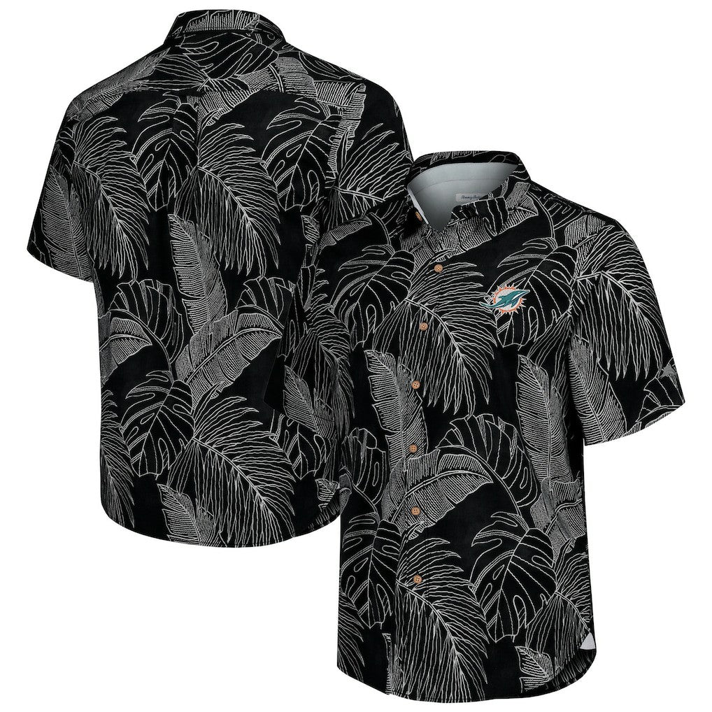 Miami Dolphins Sport Vine Line Button-Down Shirt Black - Tommy Bahama