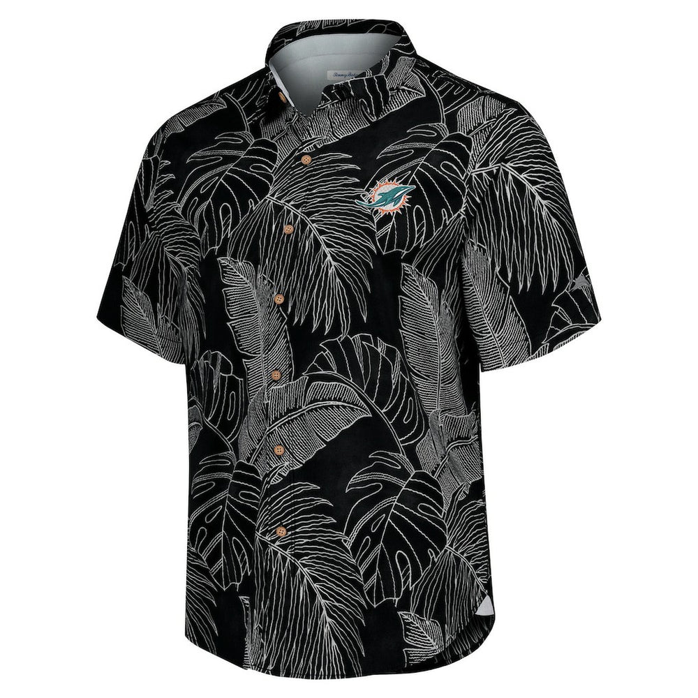 Miami Dolphins Sport Vine Line Button-Down Shirt Black - Tommy Bahama