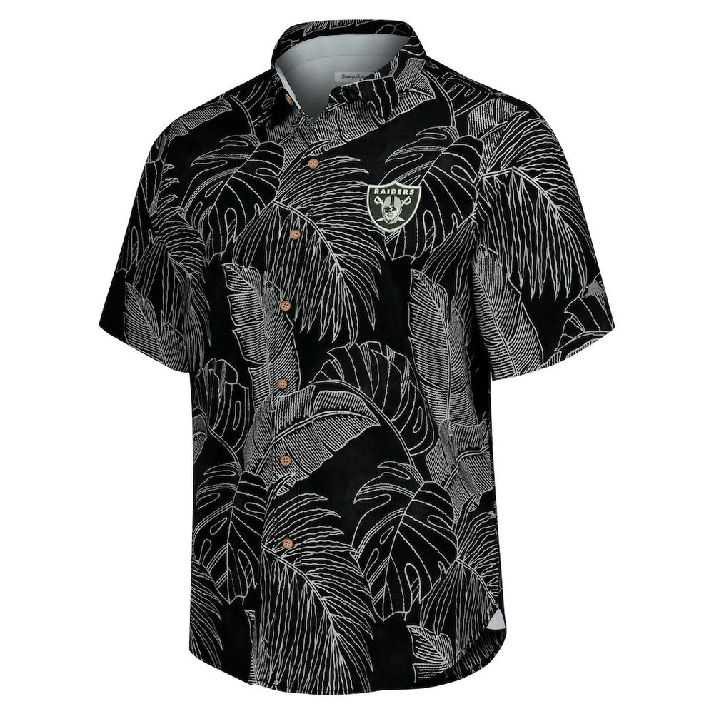 Las Vegas Raiders Sport Vine Line Button-Down Shirt Black - Tommy Bahama
