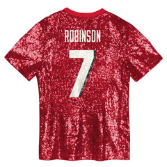 Bijan Robinson Atlanta Falcons Girls Youth Sequin V-Neck Fashion Jersey Red - NFL