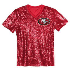 Brock Purdy San Francisco 49ers Girls Youth Sequin V-Neck Fashion Jersey Scarlet - NFL