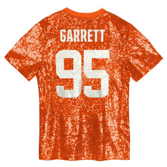 Myles Garrett Cleveland Browns Girls Youth Sequin V-Neck Fashion Jersey Orange - NFL
