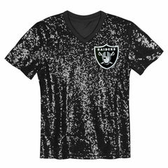 Maxx Crosby Las Vegas Raiders Girls Youth Sequin V-Neck Fashion Jersey Black - NFL