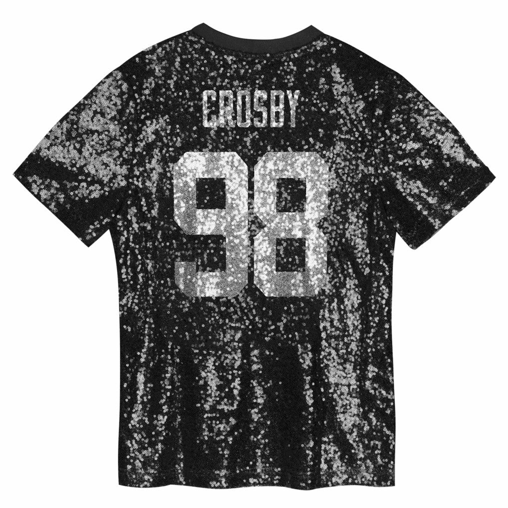 Maxx Crosby Las Vegas Raiders Girls Youth Sequin V-Neck Fashion Jersey - Black cheap | NFL Jerseys