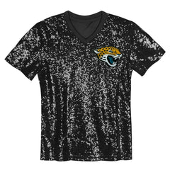 Trevor Lawrence Jacksonville Jaguars Girls Youth Sequin V-Neck Fashion Jersey Black - NFL