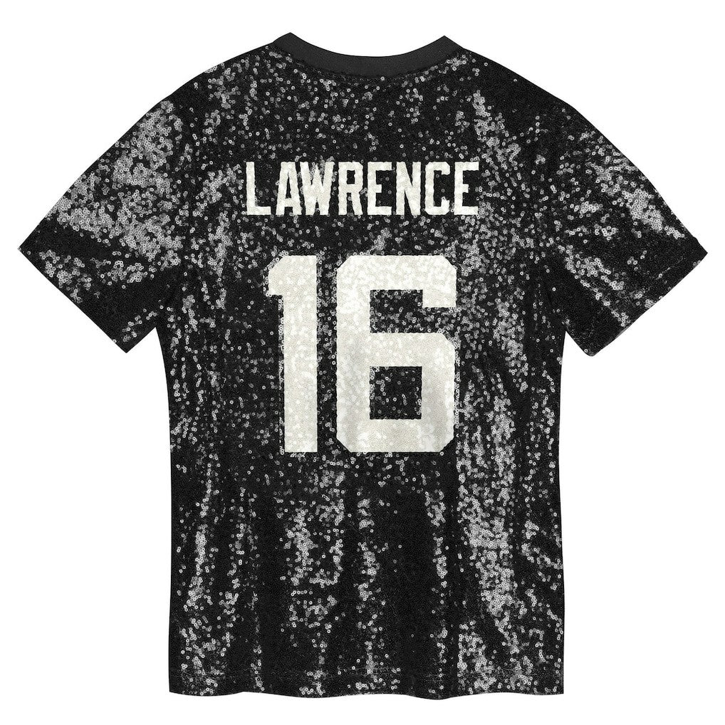 Trevor Lawrence Jacksonville Jaguars Girls Youth Sequin V-Neck Fashion Jersey Black - NFL