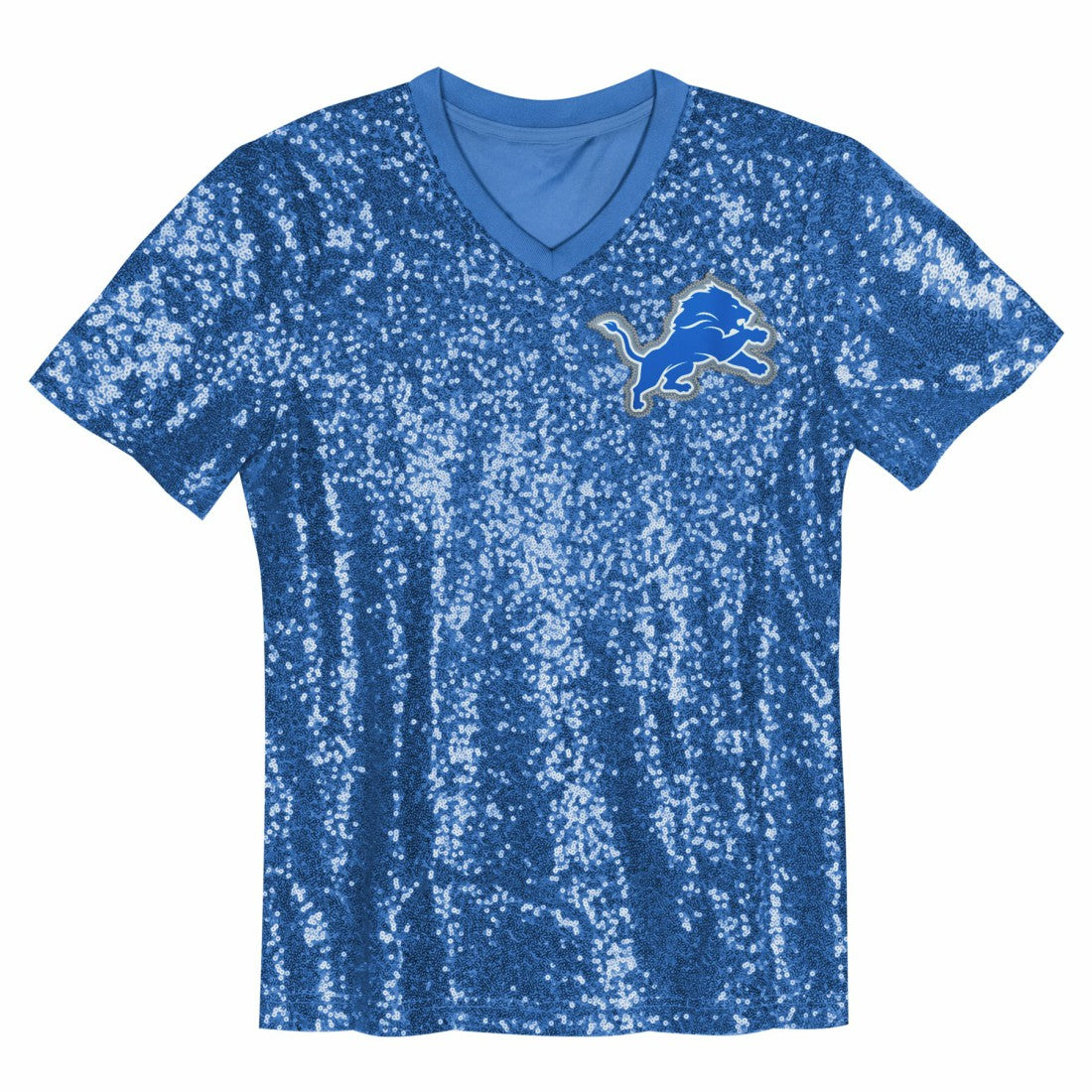 Aidan Hutchinson Detroit Lions Girls Youth Sequin V-Neck Fashion Jersey - Blue discount | NFL Jerseys