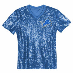 Aidan Hutchinson Detroit Lions Girls Youth Sequin V-Neck Fashion Jersey Blue - NFL