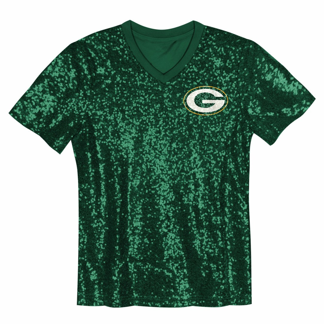 Jordan Love Green Bay Packers Girls Youth Sequin V-Neck Fashion Jersey Green - NFL
