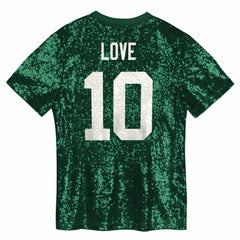 Jordan Love Green Bay Packers Girls Youth Sequin V-Neck Fashion Jersey Green - NFL