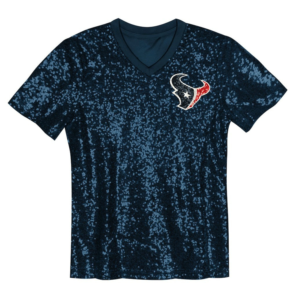 C.J. Stroud Houston Texans Girls Youth Sequin V-Neck Fashion Jersey Navy - NFL