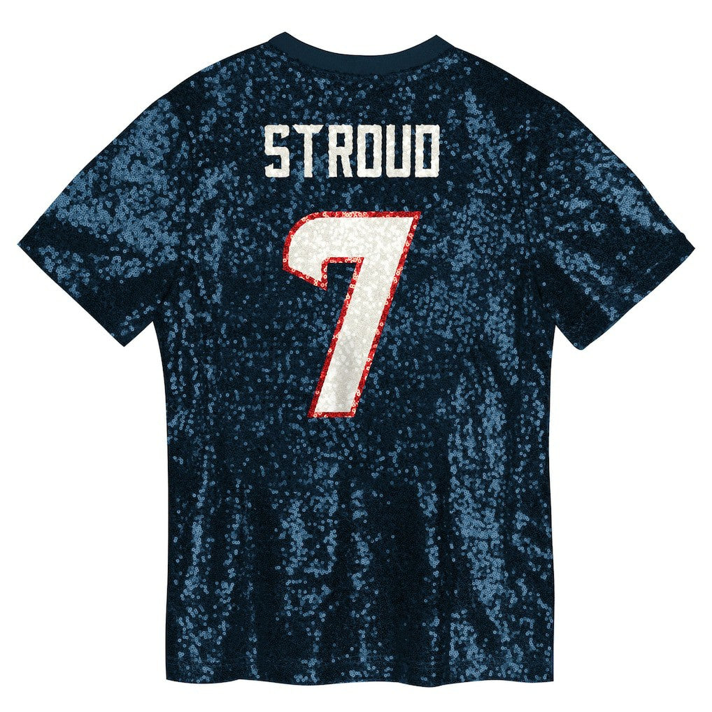 C.J. Stroud Houston Texans Girls Youth Sequin V-Neck Fashion Jersey - Navy online | NFL Jerseys