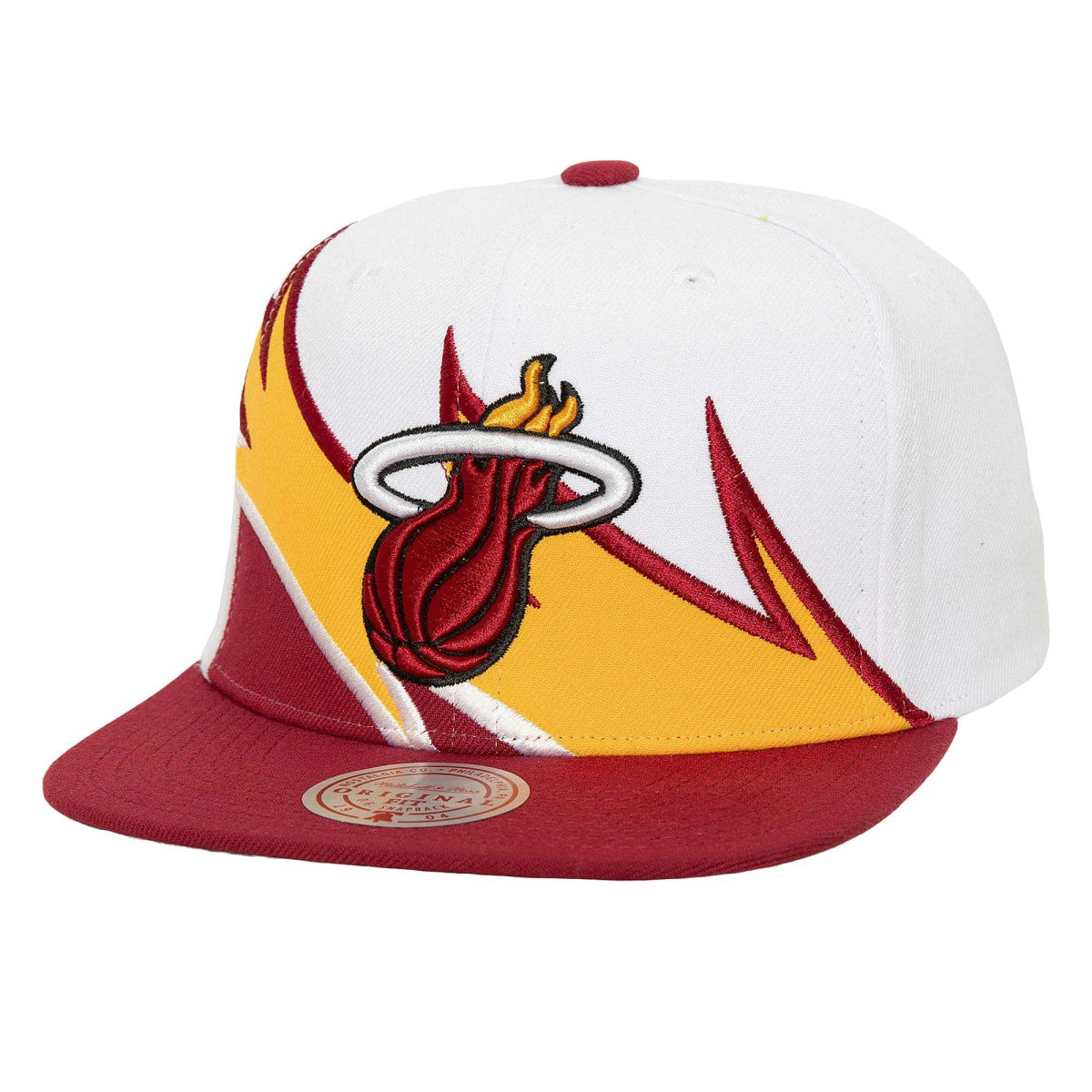 Mitchell & Ness - Miami Heat Waverunner Snapback Hat - White/Red