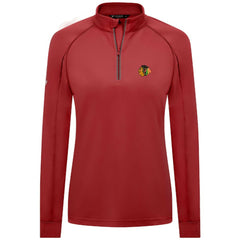 Chicago Blackhawks Levelwear Women's Kinetic Insignia Core Quarter-Zip Pullover Top Red