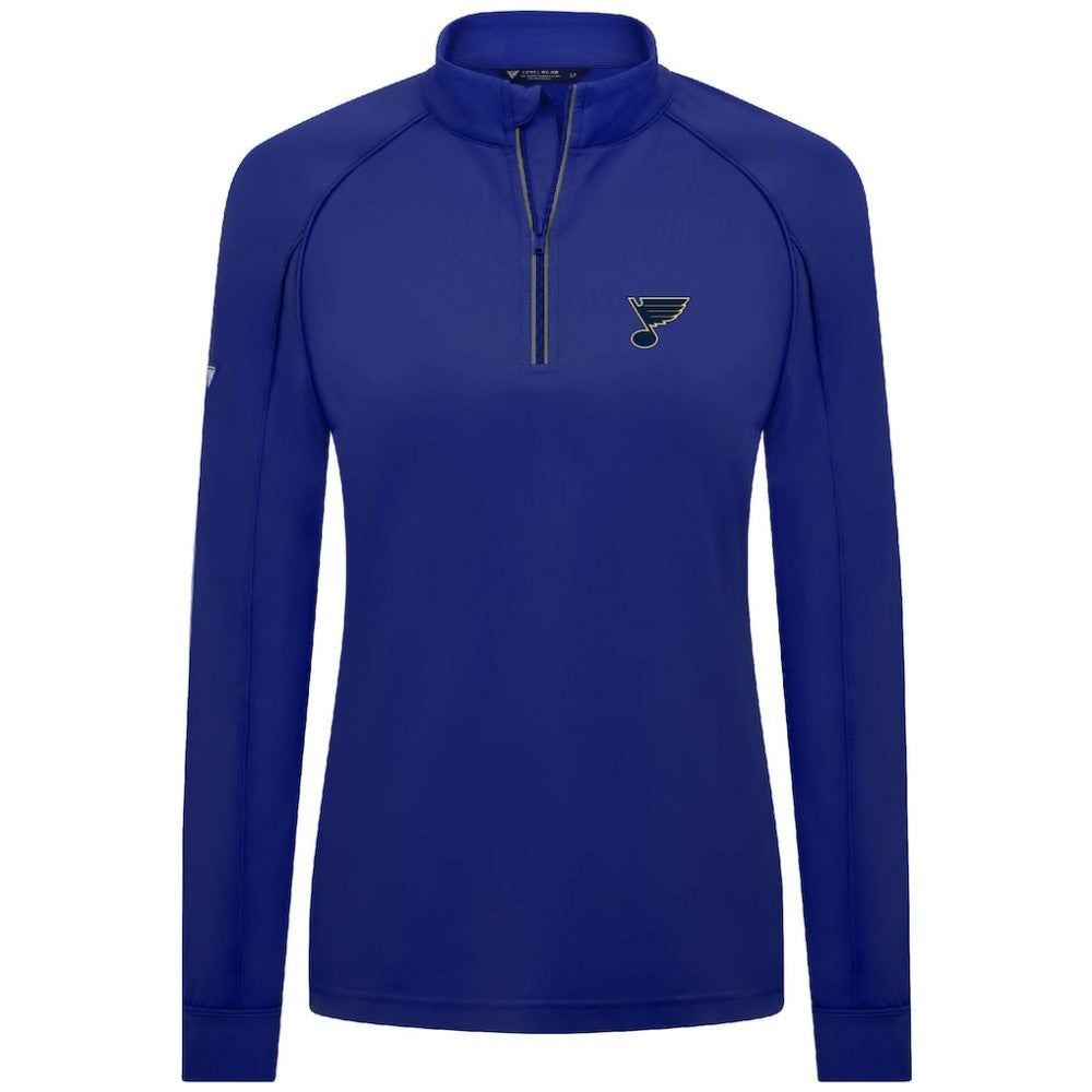 St. Louis Blues - Levelwear Women's Kinetic Insignia Core Quarter-Zip Pullover Top Blue