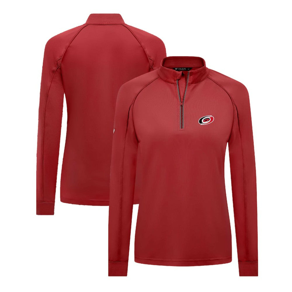 Carolina Hurricanes - Levelwear Women's Kinetic Insignia Core Quarter-Zip Pullover Top Red