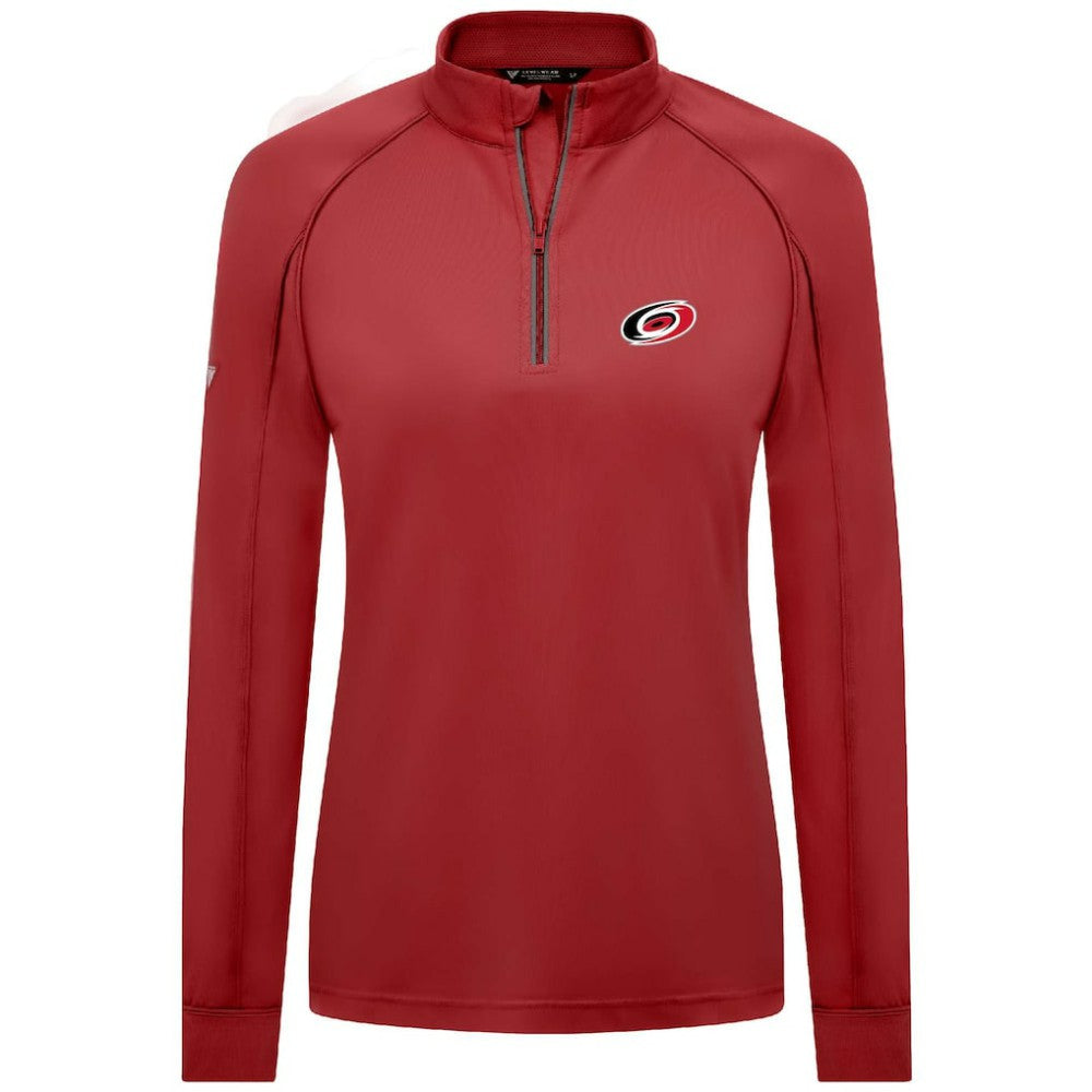 Carolina Hurricanes - Levelwear Women's Kinetic Insignia Core Quarter-Zip Pullover Top Red